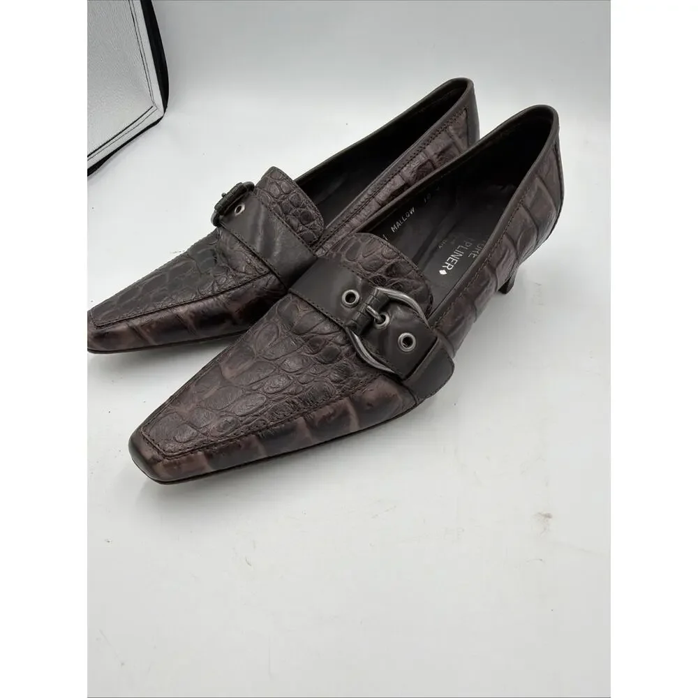 Donald Pliner Red Gator Leather Brown Shoe Heel 10 M